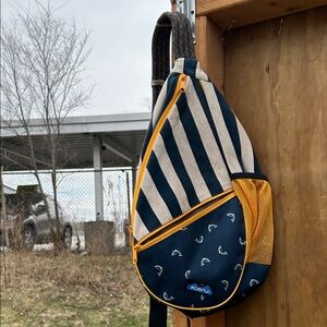 Kavu Navy, Cream & Yellow Sling Belt Bag
